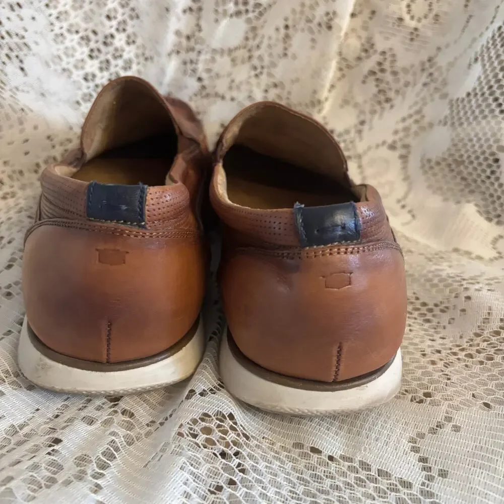 Florsheim Talladega Men's US 13 M Cognac Brown Venetian Leather Loafer Shoes